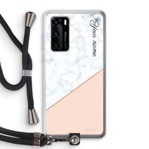 Marmer in stijl: Huawei P40 Transparant Hoesje met koord