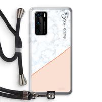 Marmer in stijl: Huawei P40 Transparant Hoesje met koord