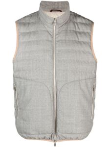 Brunello Cucinelli gilet matelassé à fermeture zippée - Gris