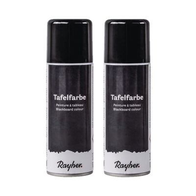 2x busjes zwarte krijtbord/schoolbordverf spray 200 ml