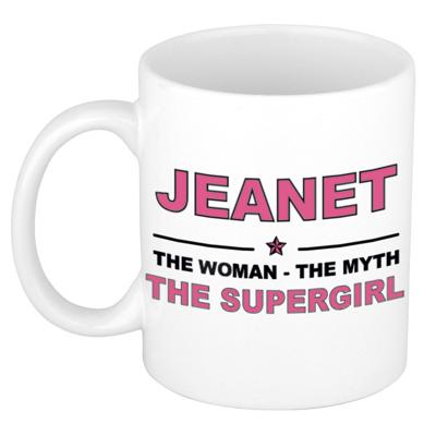 Jeanet cadeau mok - Woman Myth Supergirl - naam koffiemok - 300 ml - collega - moederdag Jeanet cadeau mok - Woman Myth Supergirl - naam koffiemok - 300 ml - collega - moederdag