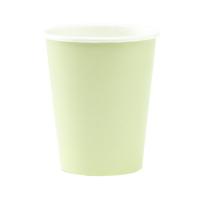 Feestbekers met hoesjes - 8x - mintgroen - papier - 250ml