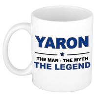 Naam cadeau mok/ beker Yaron The man, The myth the legend 300 ml - Naam mokken