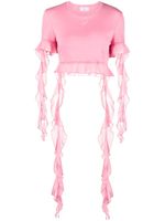 Blumarine blouse volantée à logo brodé - Rose