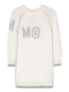 MM6 Maison Margiela Kids robe en maille à logo imprimé - Blanc