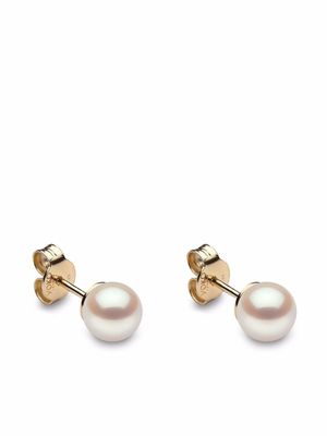 Yoko London puces d'oreilles Classic 6mm en or jaune 18ct ornées de perles Akoya