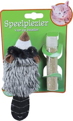 Katten-speelgoed wasbeer catnip vulbaar 18cm - Gebr de boon