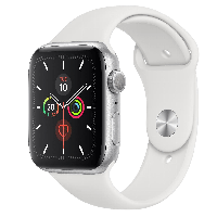 Refurbished Watch Series 5 44mm Aluminium Zilver met Witte sportband Zichtbaar gebruikt Refurbished Watch Series 5 44mm Aluminium Zilver met Witte sportband Zichtbaar gebruikt