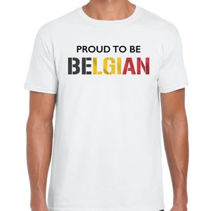 Belgie Proud to be Belgian landen t-shirt wit heren