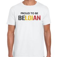 Belgie Proud to be Belgian landen t-shirt wit heren - thumbnail