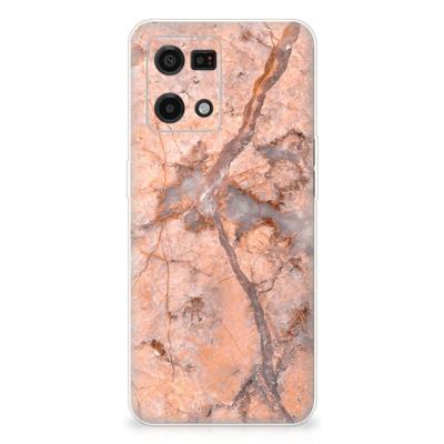 OPPO Reno7 4G | TPU | Siliconen hoesje | Marmer Oranje