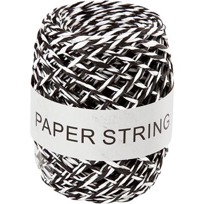 Creativ Company Papierkoord, dikte 1 mm, zwart/wit, 50 m/ 1 rol