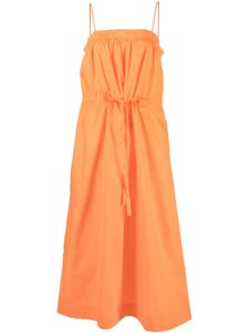 GANNI robe mi-longue à fermeture nouée - Orange