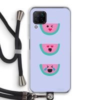 Smiley watermeloen: Huawei P40 Lite Transparant Hoesje met koord