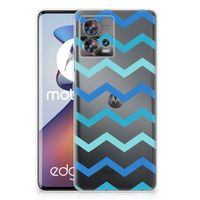 Motorola Edge 30 Fusion TPU bumper Zigzag Blauw - thumbnail