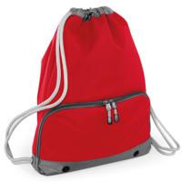 Gymtas rugtas Sporty - rood - met rijgkoord - 49 x 35 cm - 18 liter - kleine rugzak - polyester