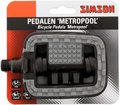 Simson Pedalen set metropool 9 16 inch grijs zwart