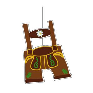 Lederhosen Oktoberfest hangdecoratie - 27 x 19 cm - karton - versieringen