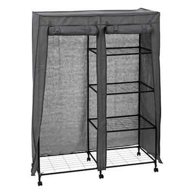 Mobiele kledingkast - opvouwbaar?- zwart - kunststof - 120 x 50 x 168 cm - hang en leg opties