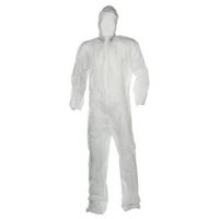 5x Witte wegwerp overalls met capuchon one size