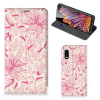 Samsung Xcover Pro Smart Cover Pink Flowers - thumbnail