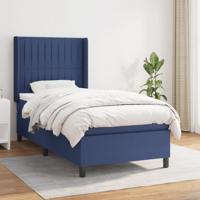 Boxspring met matras stof blauw 80x200 cm
