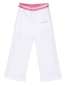 Missoni Kids pantalon de jogging à logo brodé - Blanc