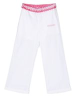 Missoni Kids pantalon de jogging à logo brodé - Blanc