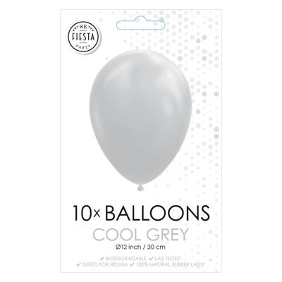 Globos Ballonnen cool grijs, 30cm, 10st.