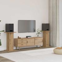 VidaXL Speakerstandaards 2 st 30x30x60 cm hout artisanaal eikenkleurig