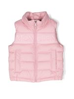 Moncler Enfant gilet matelassé à logo brodé - Rose - thumbnail