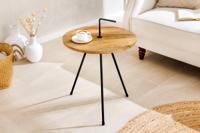 Handgemaakte bijzettafel SIMPLY CLEVER 60cm naturel mangohout met handvat - 44349