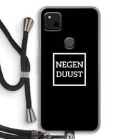 Negenduust black: Pixel 4a Transparant Hoesje met koord Negenduust black: Pixel 4a Transparant Hoesje met koord