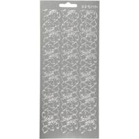 Creativ Company Stickers, bladeren, vel 10x23 cm, zilver, 1 vel