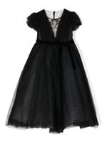 MARCHESA KIDS COUTURE robe longue en tulle à ornements en cristal - Noir - thumbnail