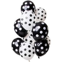Ballonnen Zwart en Wit Polka Dots Premium - 12 Stuks