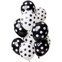 Ballonnen Zwart en Wit Polka Dots Premium - 12 Stuks - thumbnail