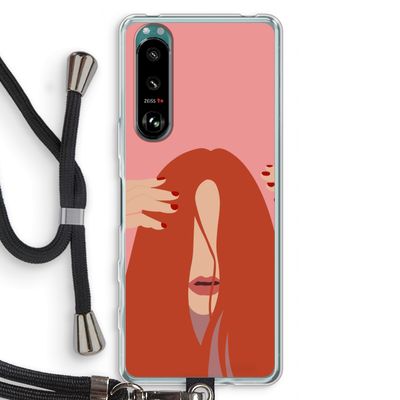 Woke up like this: Sony Xperia 5 III Transparant Hoesje met koord