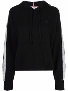 Tommy Hilfiger hoodie à rayures latérales - Noir