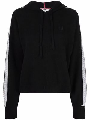 Tommy Hilfiger hoodie à rayures latérales - Noir