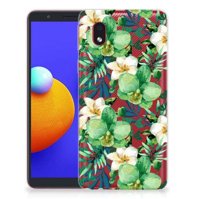 Samsung Galaxy A01 Core | TPU Case | Orchidee Groen Samsung Galaxy A01 Core | TPU Case | Orchidee Groen