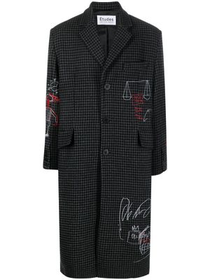 Études Studio manteau Jack Johnson à motif pied-de-poule - Noir