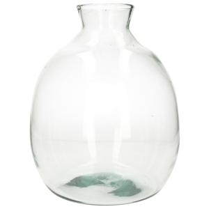 Floran Bol bloemenvaas - glas - transparant - smalle hals - 23 x 26 cm