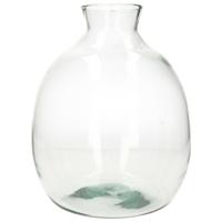 Floran Bol bloemenvaas - glas - transparant - smalle hals - 23 x 26 cm