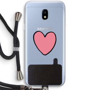 Hartje: Samsung Galaxy J3 (2017) Transparant Hoesje met koord