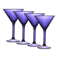 Home Deco Factory Cocktailglas - 4x - paars - kunststof - 24 cl - martini glas