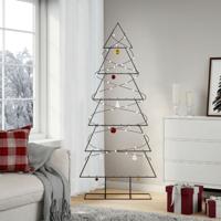 VidaXL Kerstdecoratie kerstboom 180 cm metaal zwart