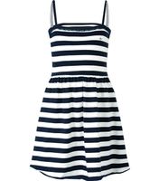 Chaos and Order Meisjes jurk - 3 Nine blauw wit streep - thumbnail