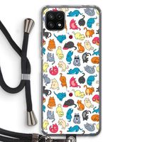 Kleurrijke katten: Samsung Galaxy A22 5G Transparant Hoesje met koord