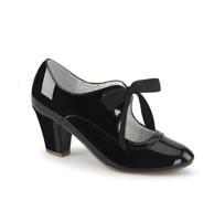Pin Up Couture Pleaser Wiggle Shoes Ribbon Tie Lacquer Black-41 (EU) / 11 (US) Pin Up Couture Pleaser Wiggle Shoes Ribbon Tie Lacquer Black-41 (EU) / 11 (US)